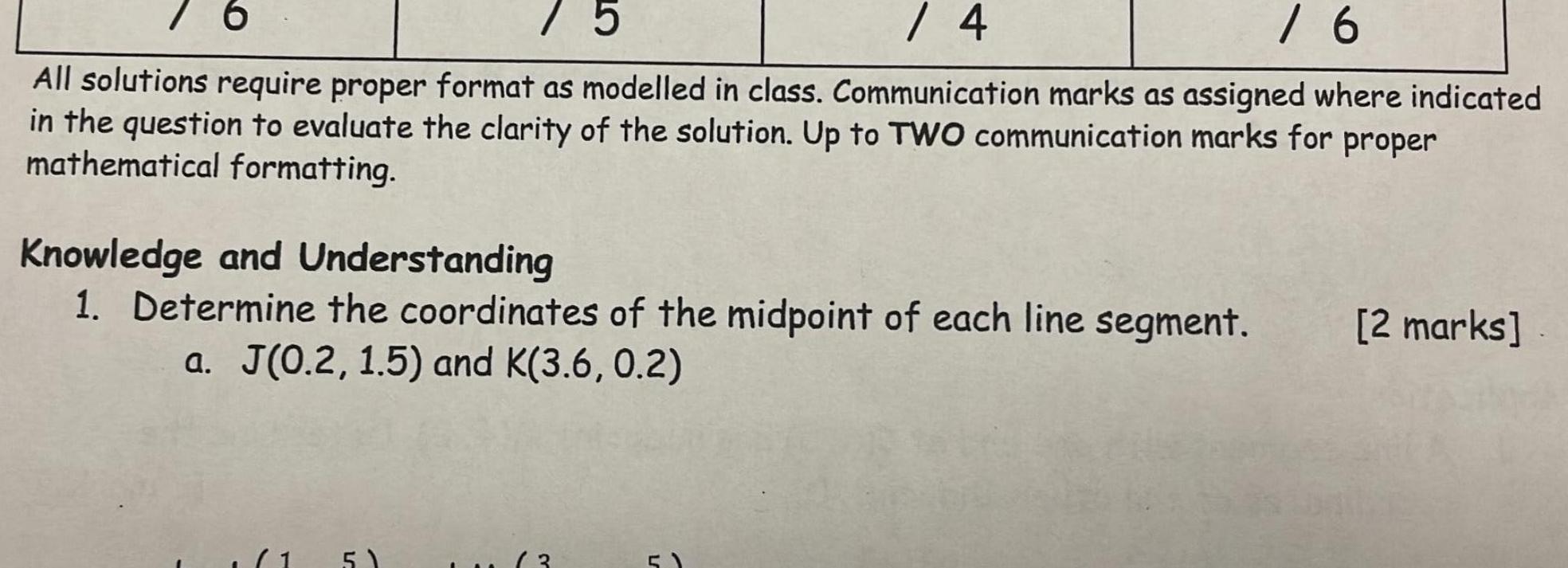 6 / 5 / 4 / 6 All solutions require proper format