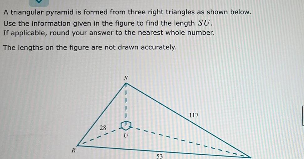 A triangular pyramid is formed from three right triangles as shown below.