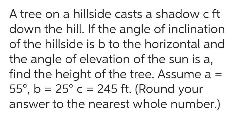 A tree on a hillside casts a shadow c ft down the