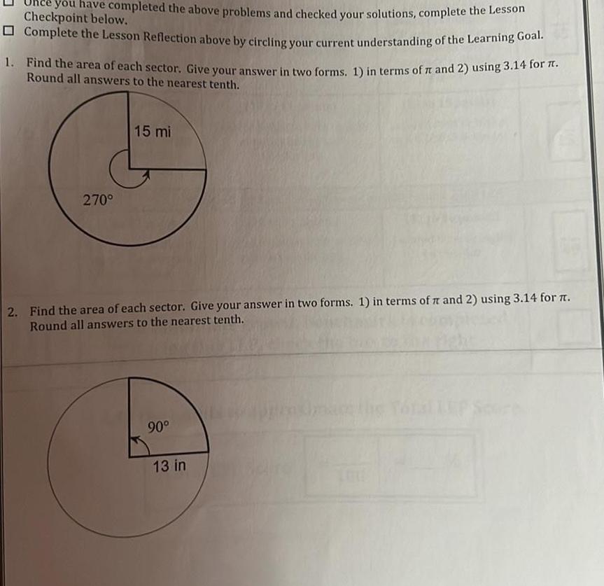 you have completed the above problems and checked your solutions, complete the