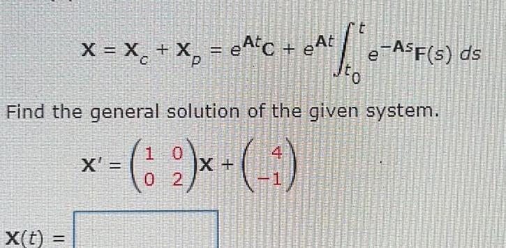 t X = X + X = etc + Xp EC f