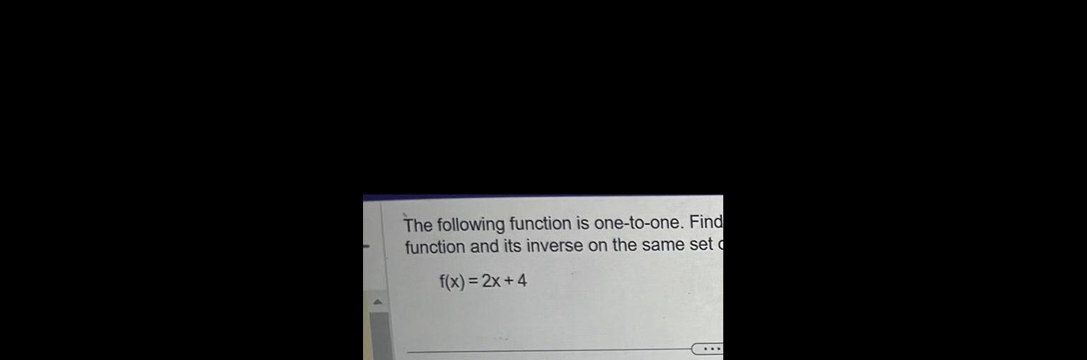 The following function is one-to-one. Find function and its inverse on the