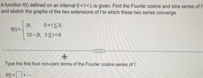 A function f(t) defined on an interval 0
