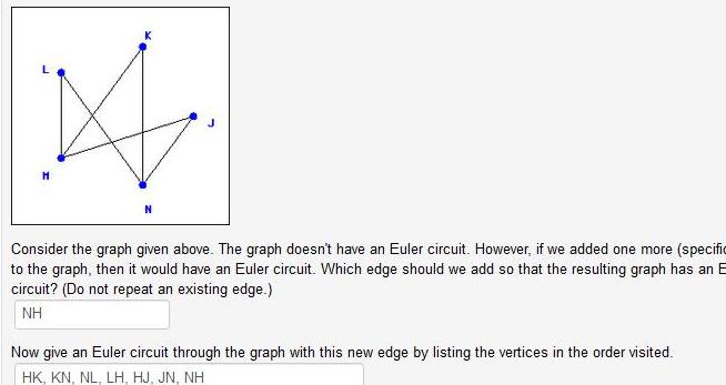 4. Consider the graph given above. The graph doesn't have an Euler