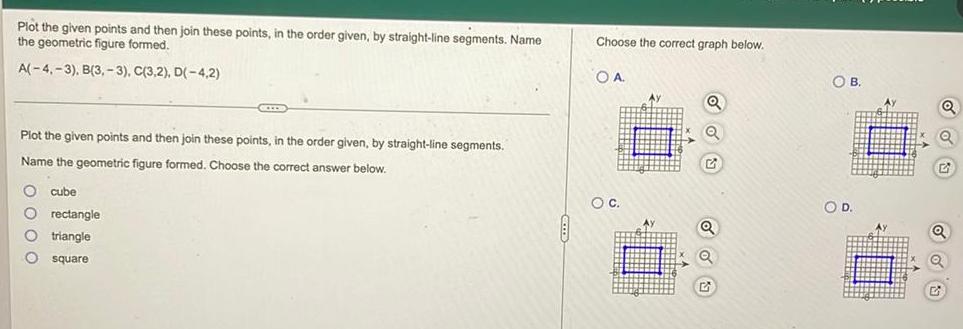 Plot the given points and then join these points, in the order