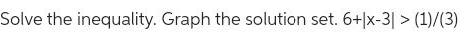 Solve the inequality. Graph the solution set. 6+|x-3|> (1)/(3)