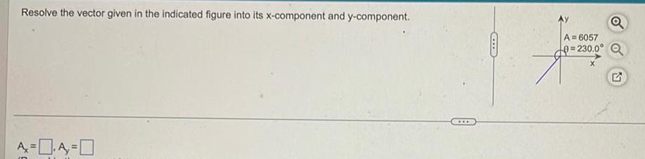 Resolve the vector given in the indicated figure into its x-component and