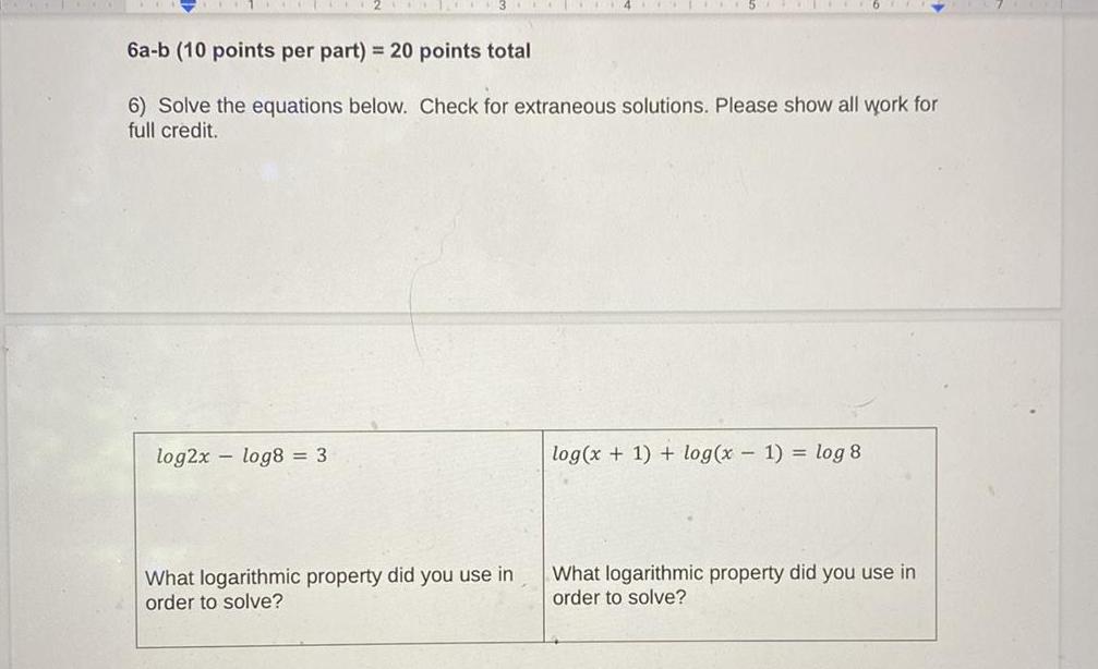 6a-b (10 points per part) = 20 points total 6) Solve the
