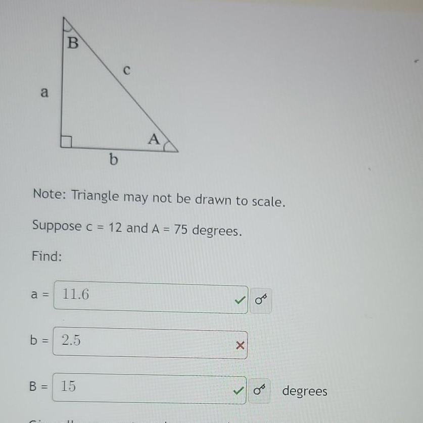 a B C A b Note: Triangle may not be drawn to