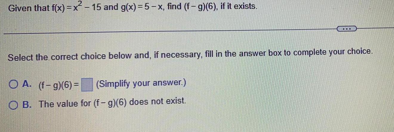 Given that f(x) = x - 15 and g(x) = 5-x, find
