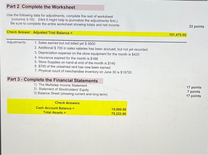 of June for Baxter Company using the following list of Accounts. Record