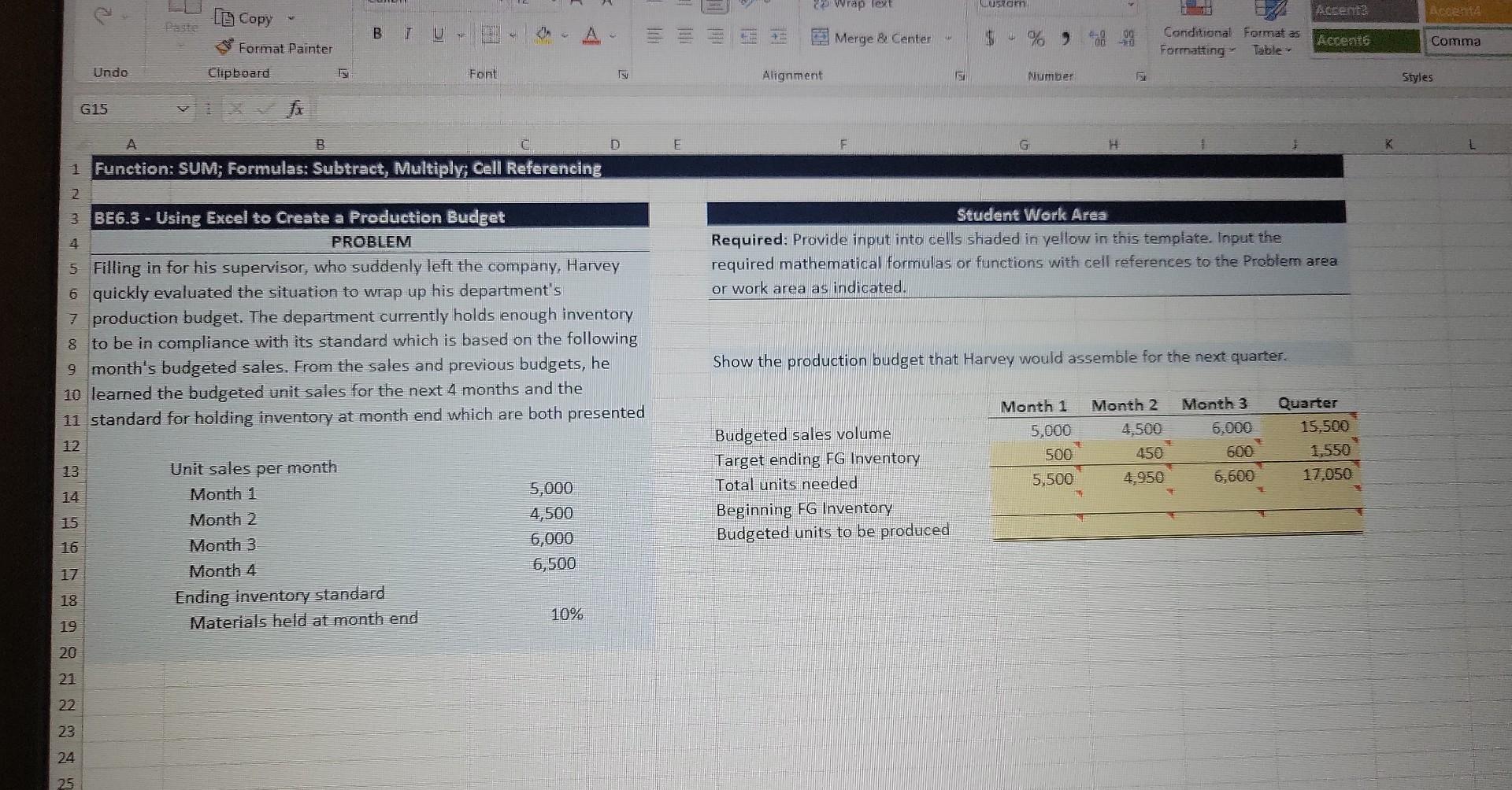 Undo G15 A Copy Paste Format Painter Clipboard fx B Fy BT