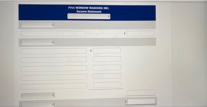 PINA WINDOW WASHING INC. Income Statement