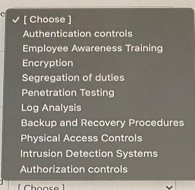 that best mitigates the internal control issue. The accounts payable clerk was