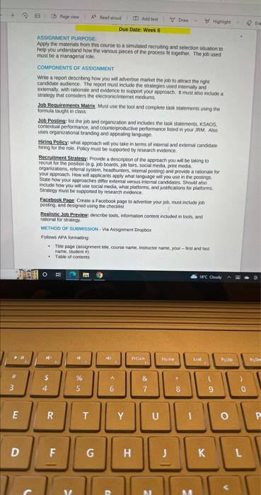 E Page viewe A Read aloud Add text by Highlight fra ASSIGNMENT