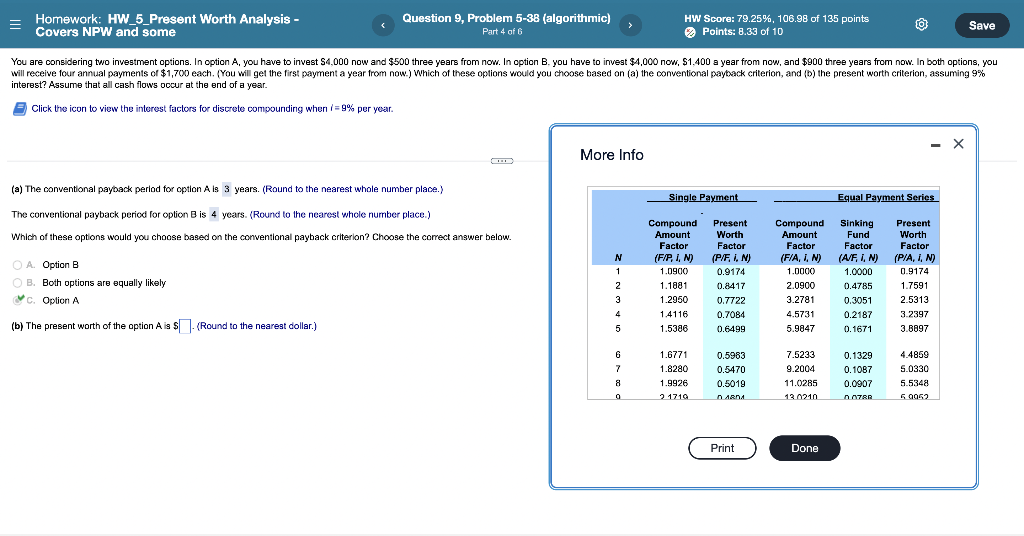 Homework: HW_5_Present Worth Analysis - Covers NPW and some Question 9, Problem