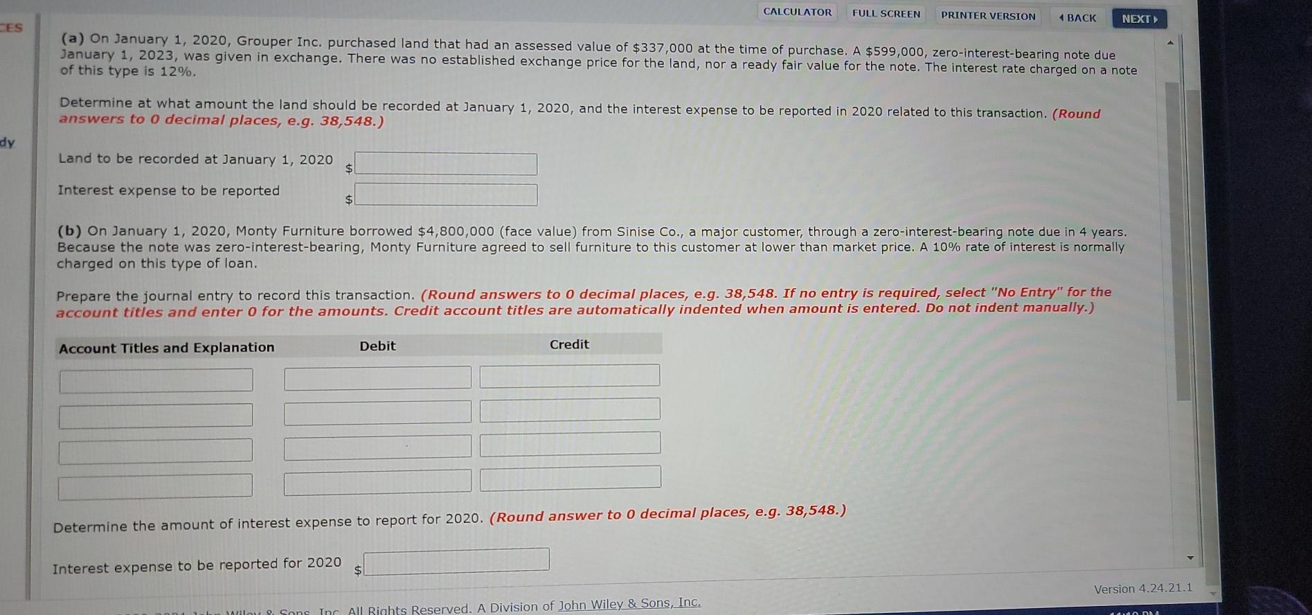 CES CALCULATOR FULL SCREEN PRINTER VERSION BACK NEXT (a) On January 1,