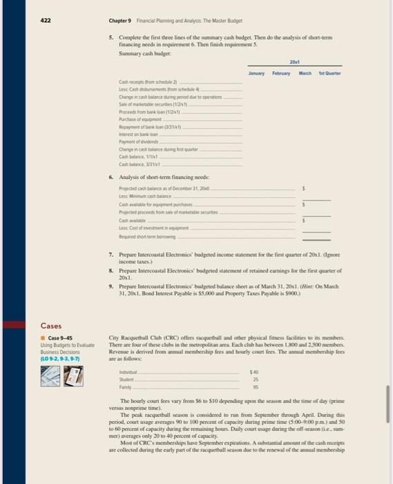$1.367030 4. Total cash disbursements first quarter: $1.213.576 6. Required short-term bor-