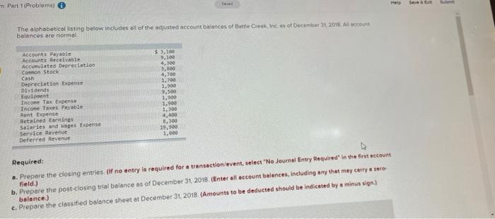 Part 1 (Problems) Sied The alphabetical listing below includes all of the