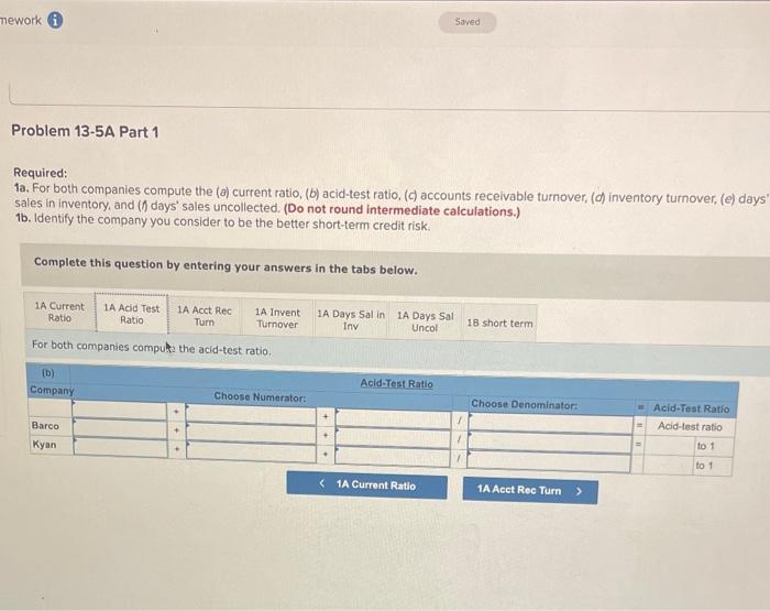 of two companies competing in the same industry follows. Barco Company Company