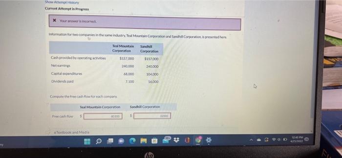 my Show Attempt History Current Attempt in Progress Your answer is incorrect.