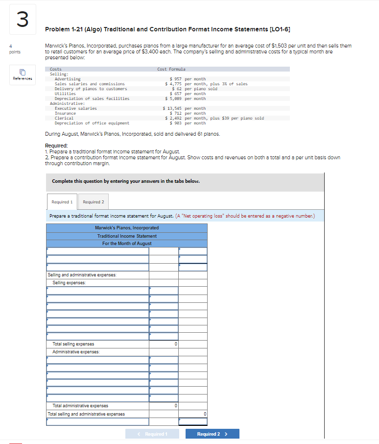 3 4 points References Problem 1-21 (Algo) Traditional and Contribution Format Income
