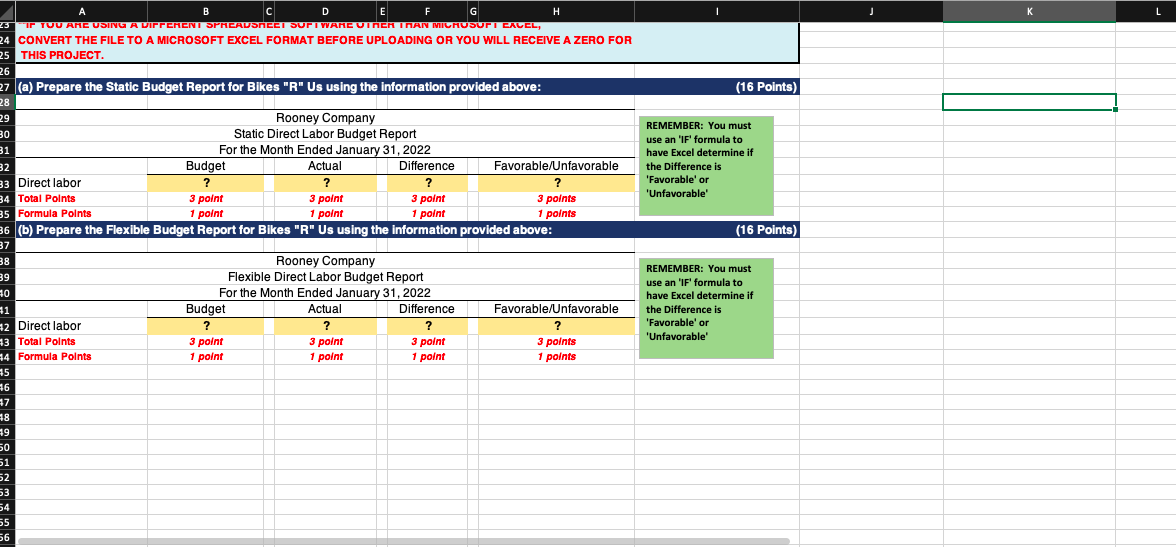 Static and Flexible Budgets (35 Points) 6 7 H Part (a) FAILURE