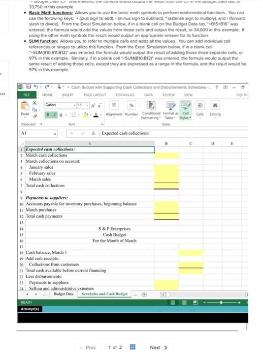 C7 in the Budget Data tab, or 33,750 in this example. Basic