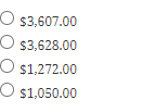 $3,607.00 $3,628.00 $1,272.00 $1,050.00