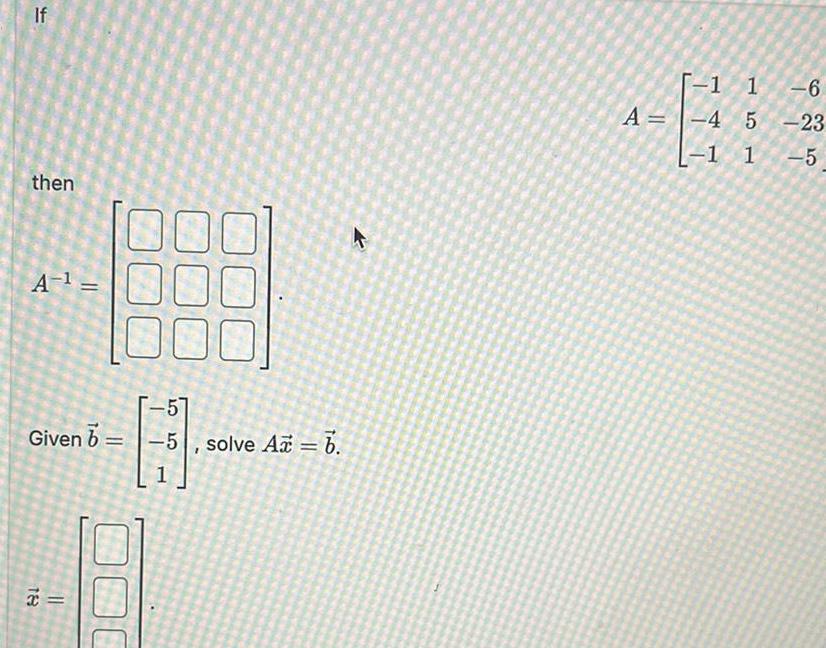 If then A = K Given b = -5, solve A =