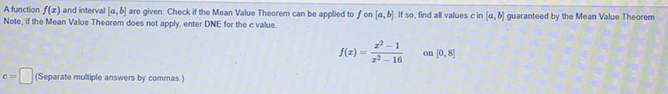A function f(x) and interval [a, b] are given. Check if the