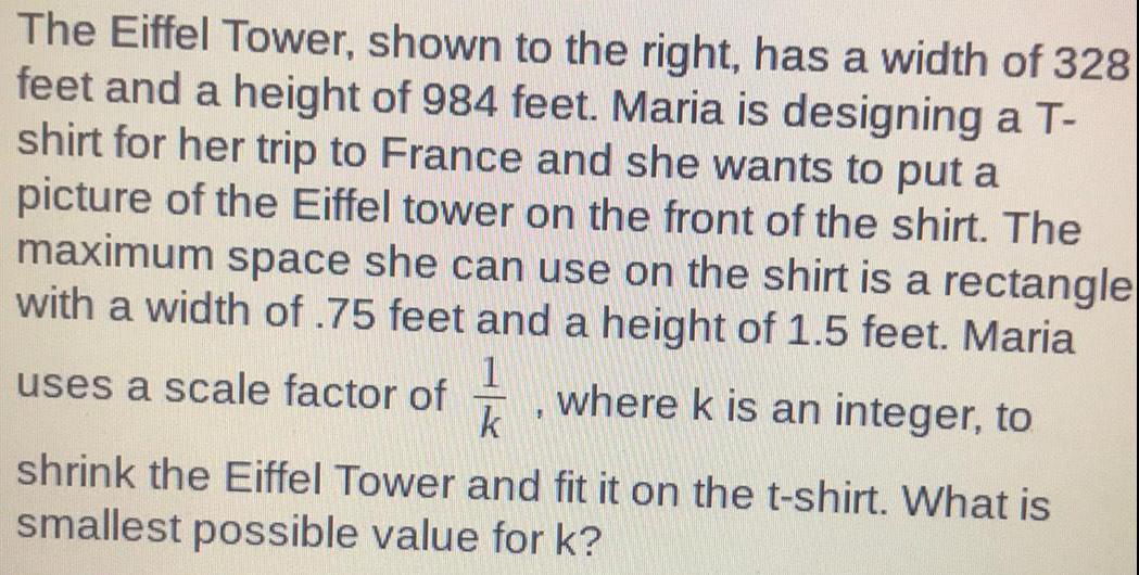 The Eiffel Tower, shown to the right, has a width of 328