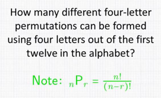 How many different four-letter permutations can be formed using four letters out