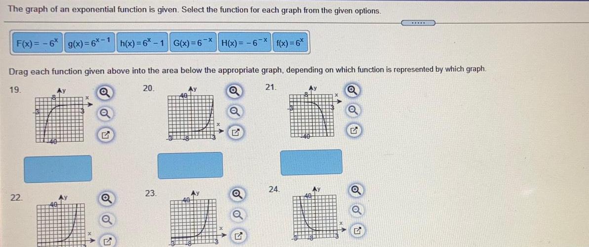 The graph of an exponential function is given. Select the function for
