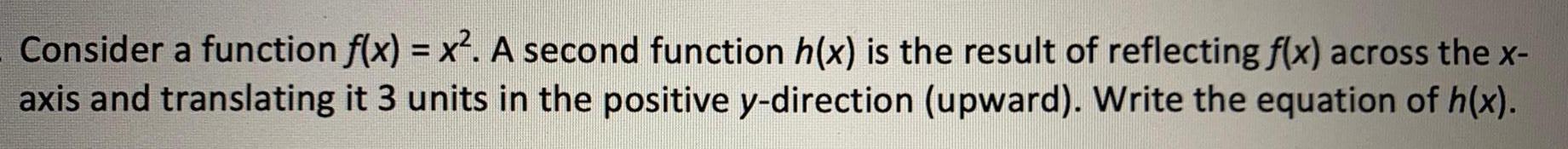 Consider a function f(x) = x. A second function h(x) is the
