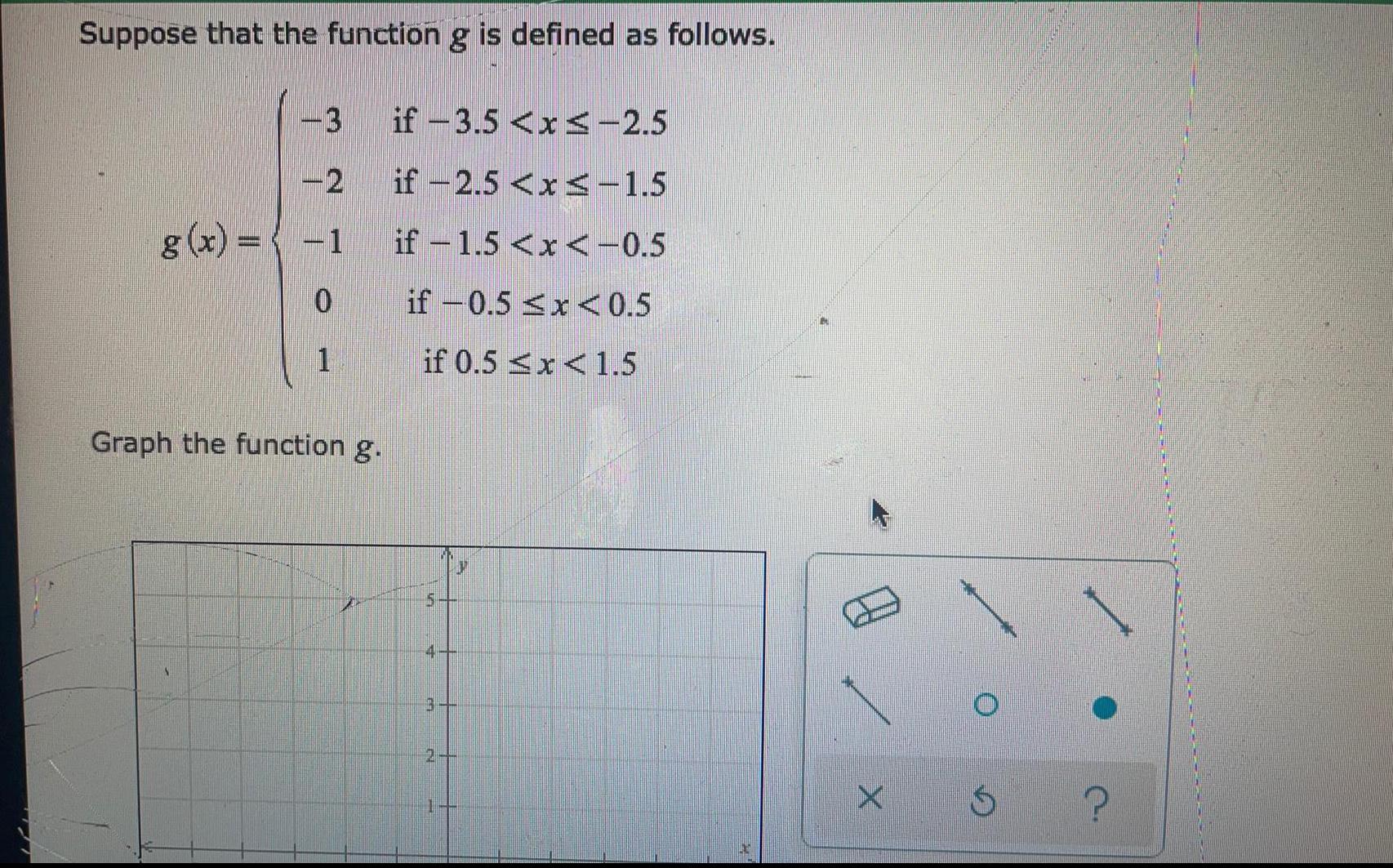 Suppose that the function g is defined as follows. 3 if 3.5