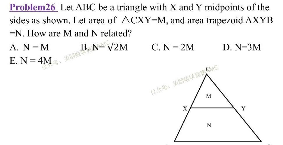 Problem26 Let ABC be a triangle with X and Y midpoints of