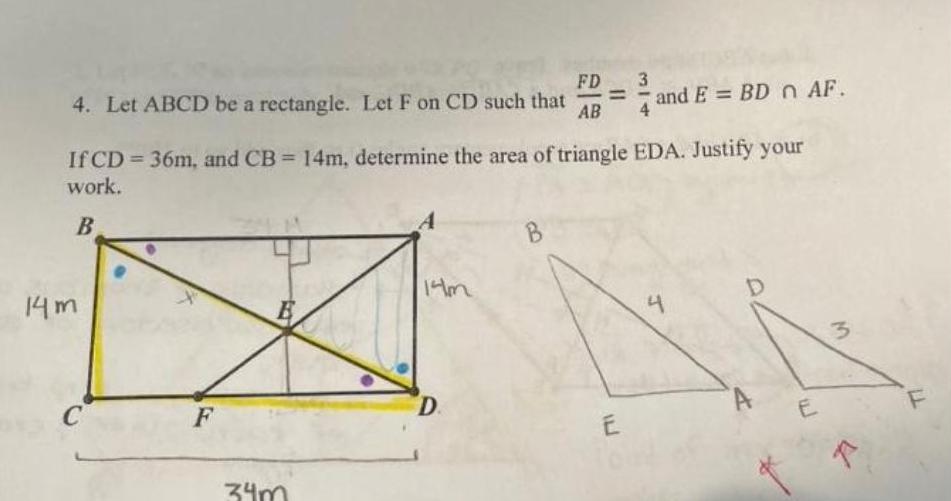 FD 3 4. Let ABCD be a rectangle. Let F on CD