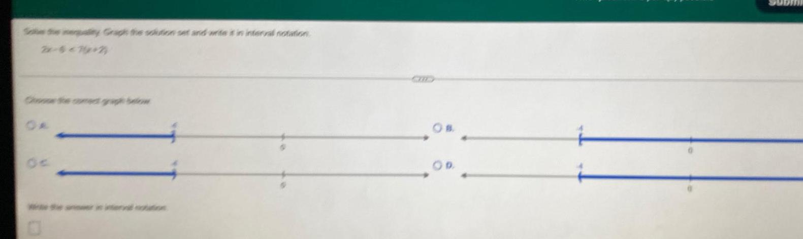 Sole de inerality Graph the solution set and write it in interval