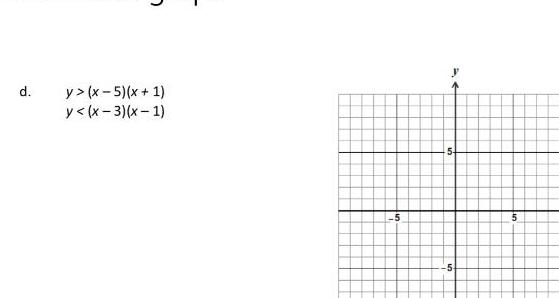 2. d. y>(x-5)(x+1) y