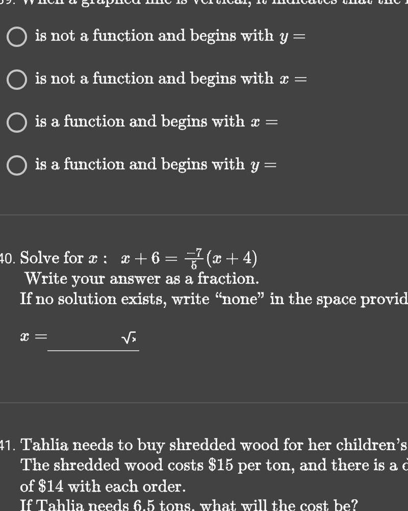 is not a function and begins with y = is not a