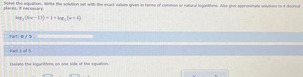 Solve the equation. Write the solution set with the exact values given