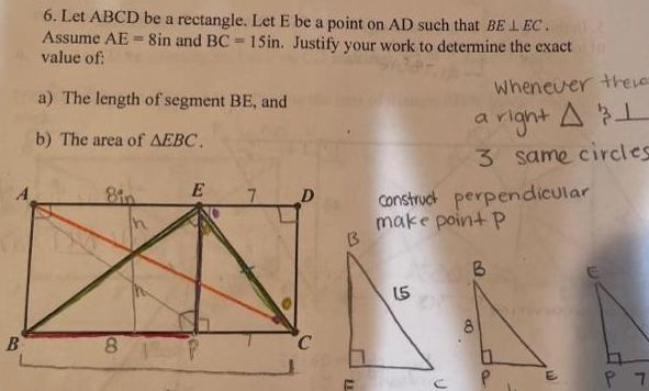 6. Let ABCD be a rectangle. Let E be a point on
