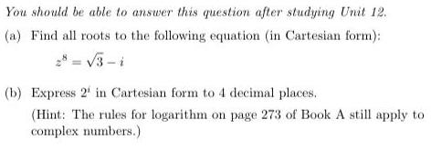 You should be able to answer this question after studying Unit 12.