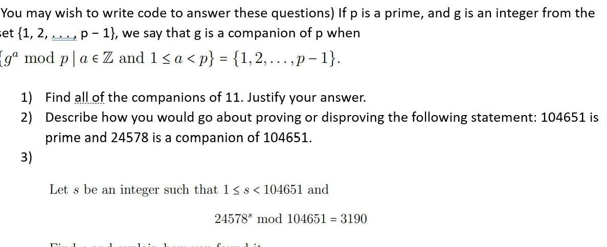 You may wish to write code to answer these questions) If p