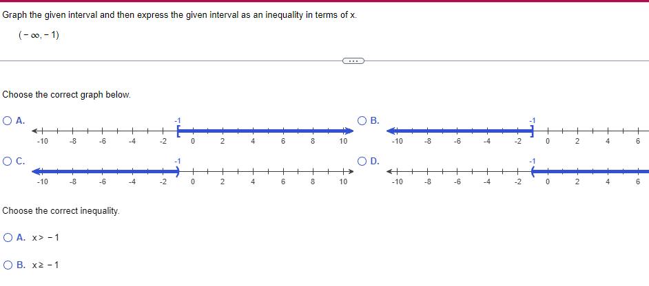  Graph the given interval and then express the given interval as