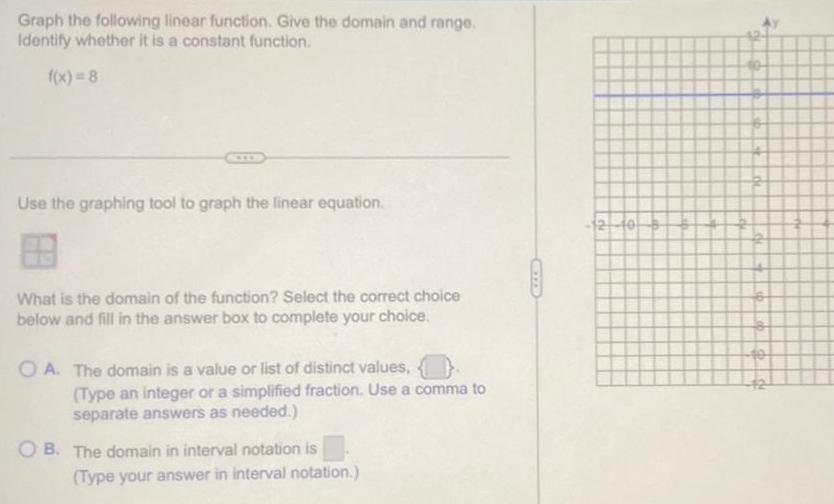whether it is a constant function f x 8 Use the graphing