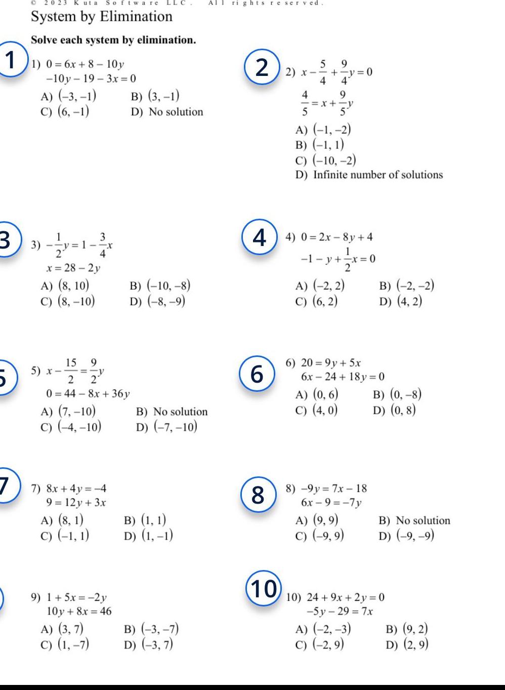 1 3 ut a ftware System by Elimination Solve each system