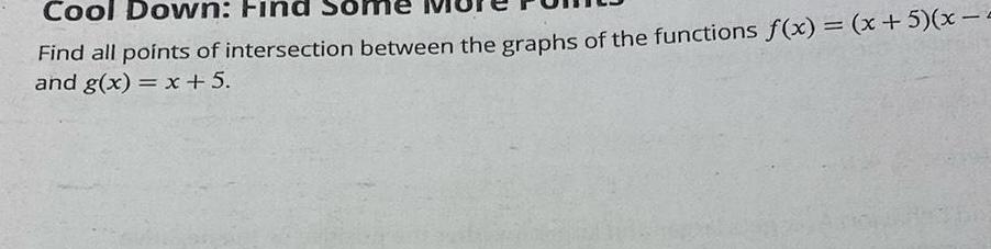 graphs of the functions f x x 5 x and g x