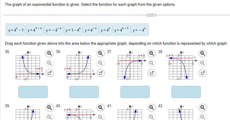 for each graph from the given options 1 x y 4 1